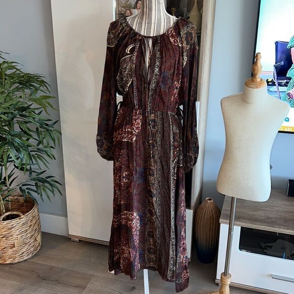ZARA | Brown | PRINTED MIDI DRESS - Picture 10 of 15